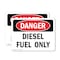 Signmission Diesel Fuel Only Danger Sign, Plastic, 10in W x 7in L, 2PK OS-2PACK-DS-P-710-L-2060 - alternate 1